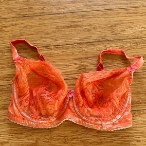 Vibrant Orange Lace Bra